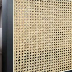 Pienza Cane Sofa Bed, Taupe Velvet With Black Frame -FINZ Furniture Shop LWSF 760 TAUPEVEL BLACK detail3