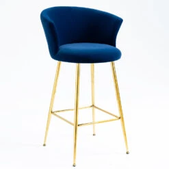 Kylie Set Of 2 Blue Velvet Bar Stools 15 Kylie Set Of 2 Blue Velvet Bar Stools -FINZ Furniture Shop MB222BLUEVEL P 2