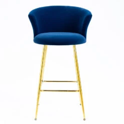 Kylie Set Of 2 Blue Velvet Bar Stools 16 Kylie Set Of 2 Blue Velvet Bar Stools -FINZ Furniture Shop MB222BLUEVEL P 3
