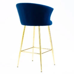 Kylie Set Of 2 Blue Velvet Bar Stools 18 Kylie Set Of 2 Blue Velvet Bar Stools -FINZ Furniture Shop MB222BLUEVEL P 5