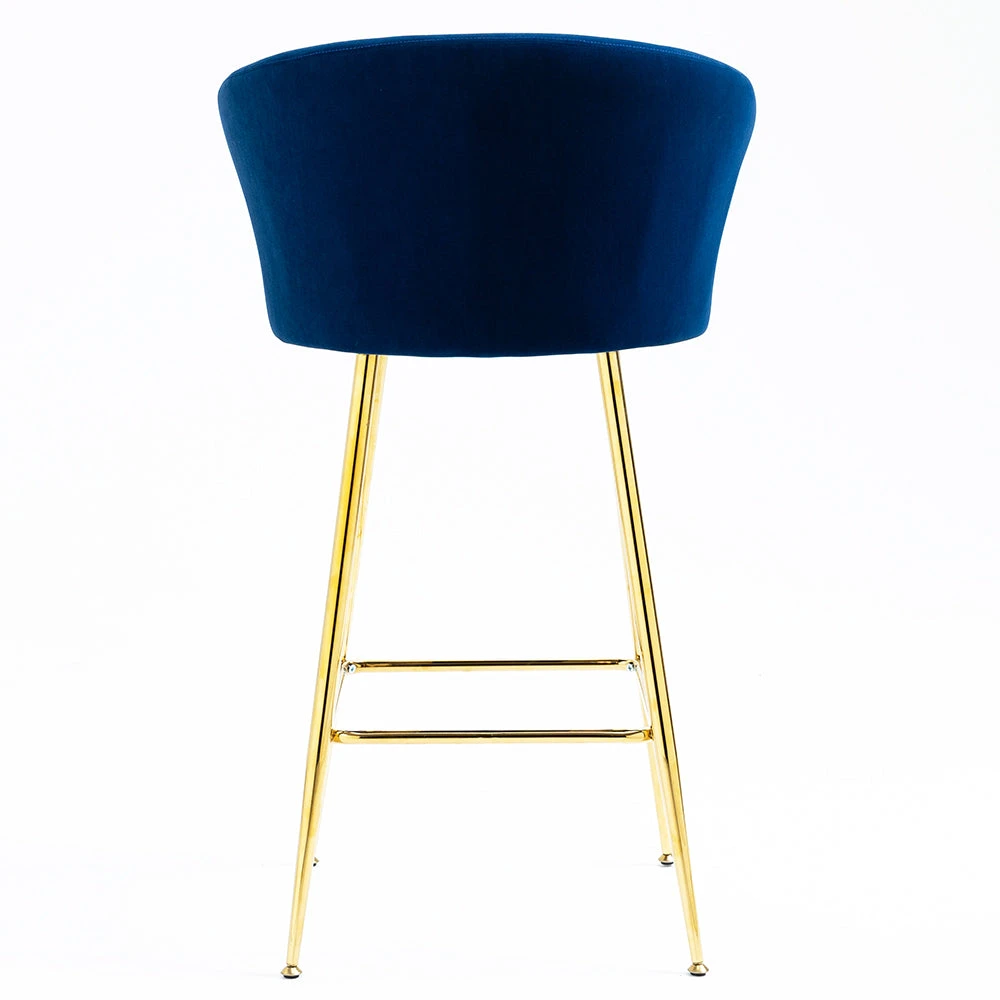 Kylie Set Of 2 Blue Velvet Bar Stools 9 Kylie Set Of 2 Blue Velvet Bar Stools - Image 7