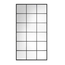 Chardwell Full Length Industrial Metal Window Mirror 180 X 100 Cm, Black 12 Chardwell Full Length Industrial Metal Window Mirror 180 X 100 Cm, Black -FINZ Furniture Shop MIRR 005 BLACK WB1