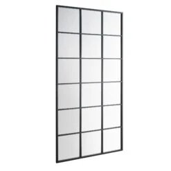 Chardwell Full Length Industrial Metal Window Mirror 180 X 100 Cm, Black 14 Chardwell Full Length Industrial Metal Window Mirror 180 X 100 Cm, Black -FINZ Furniture Shop MIRR 005 BLACK WB2