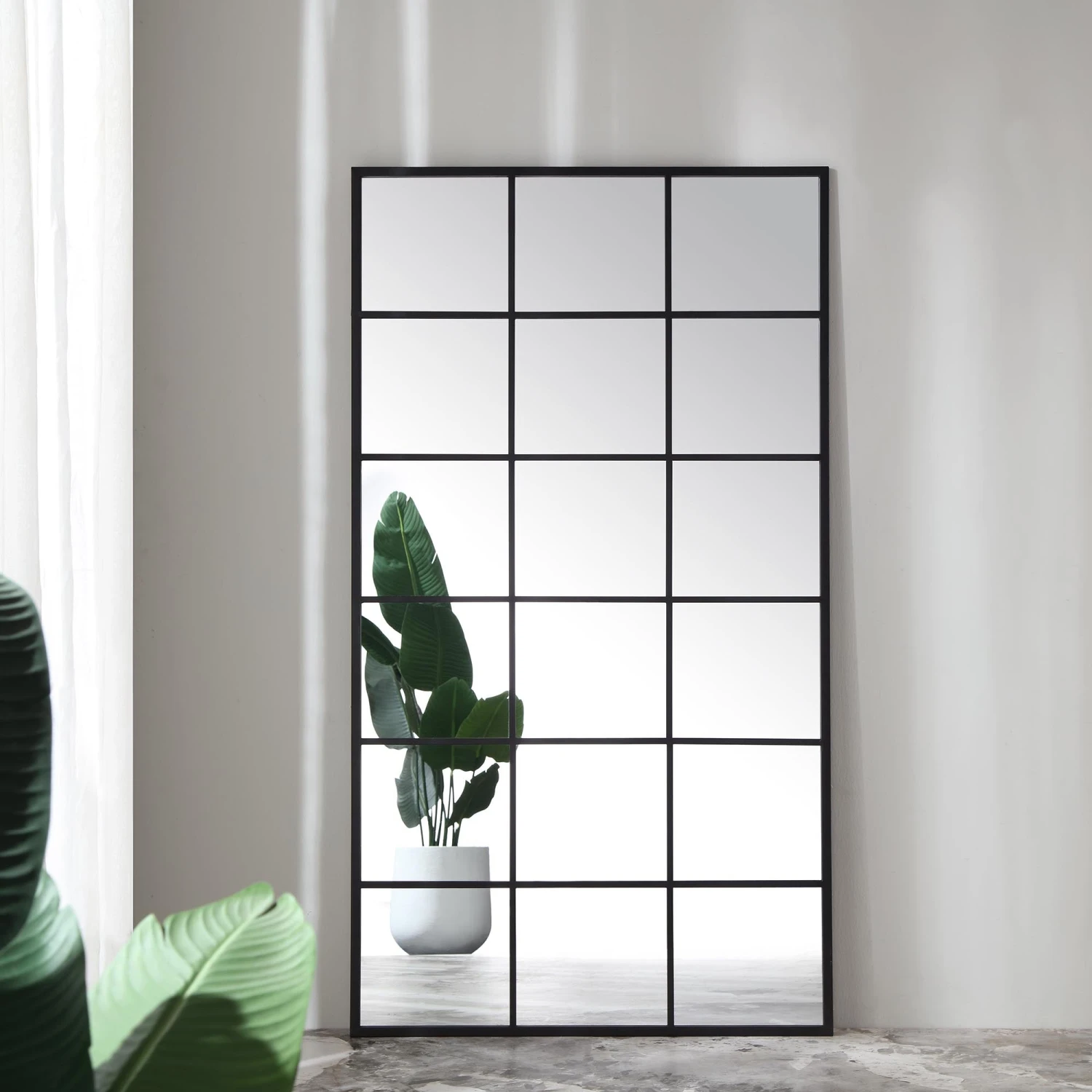 Chardwell Full Length Industrial Metal Window Mirror 180 X 100 Cm, Black 4 Chardwell Full Length Industrial Metal Window Mirror 180 X 100 Cm, Black - Image 2