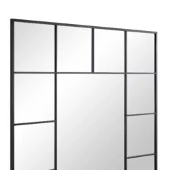 Herbert Full Length Metal Frame Window Mirror 180 X 120 Cm, Black 15 Herbert Full Length Metal Frame Window Mirror 180 X 120 Cm, Black -FINZ Furniture Shop MIRR 019 BLACK detail1