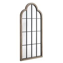 Southam Arched Full Length Wooden Frame Window Mirror 160 X 76 Cm -FINZ Furniture Shop MIRR 028 WOOD WB2