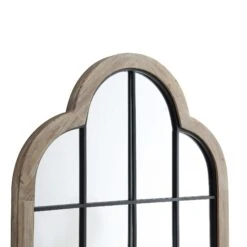 Southam Arched Full Length Wooden Frame Window Mirror 160 X 76 Cm -FINZ Furniture Shop MIRR 028 WOOD detail1