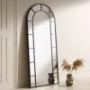 Beaumont Arched Full Lenth Metal Frame Mirror 178 X 76 Cm, Black 1 Beaumont Arched Full Lenth Metal Frame Mirror 178 X 76 Cm, Black -FINZ Furniture Shop MIRR 029 BLACK main