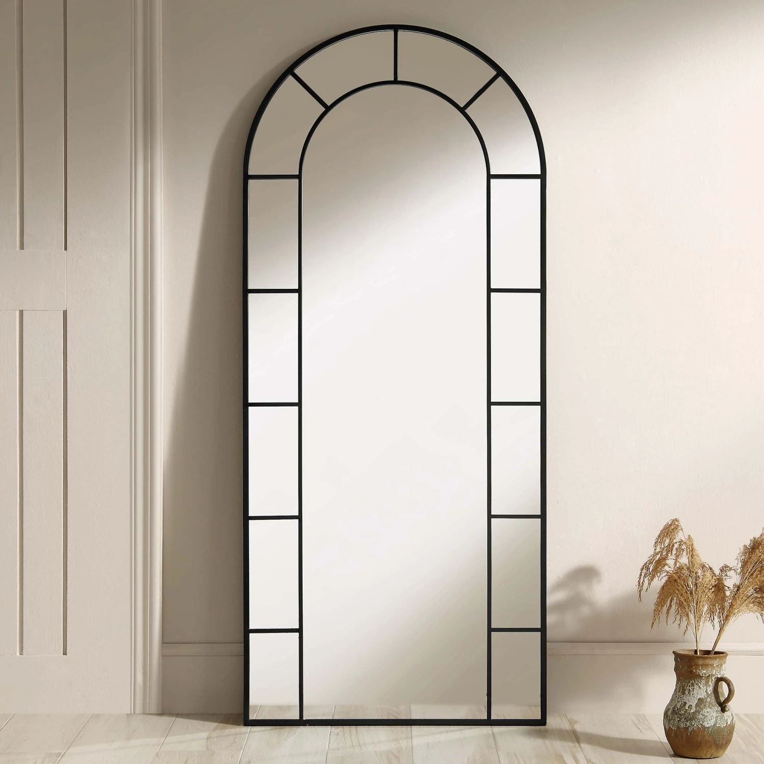 Beaumont Arched Full Lenth Metal Frame Mirror 178 X 76 Cm, Black 4 Beaumont Arched Full Lenth Metal Frame Mirror 178 X 76 Cm, Black - Image 2