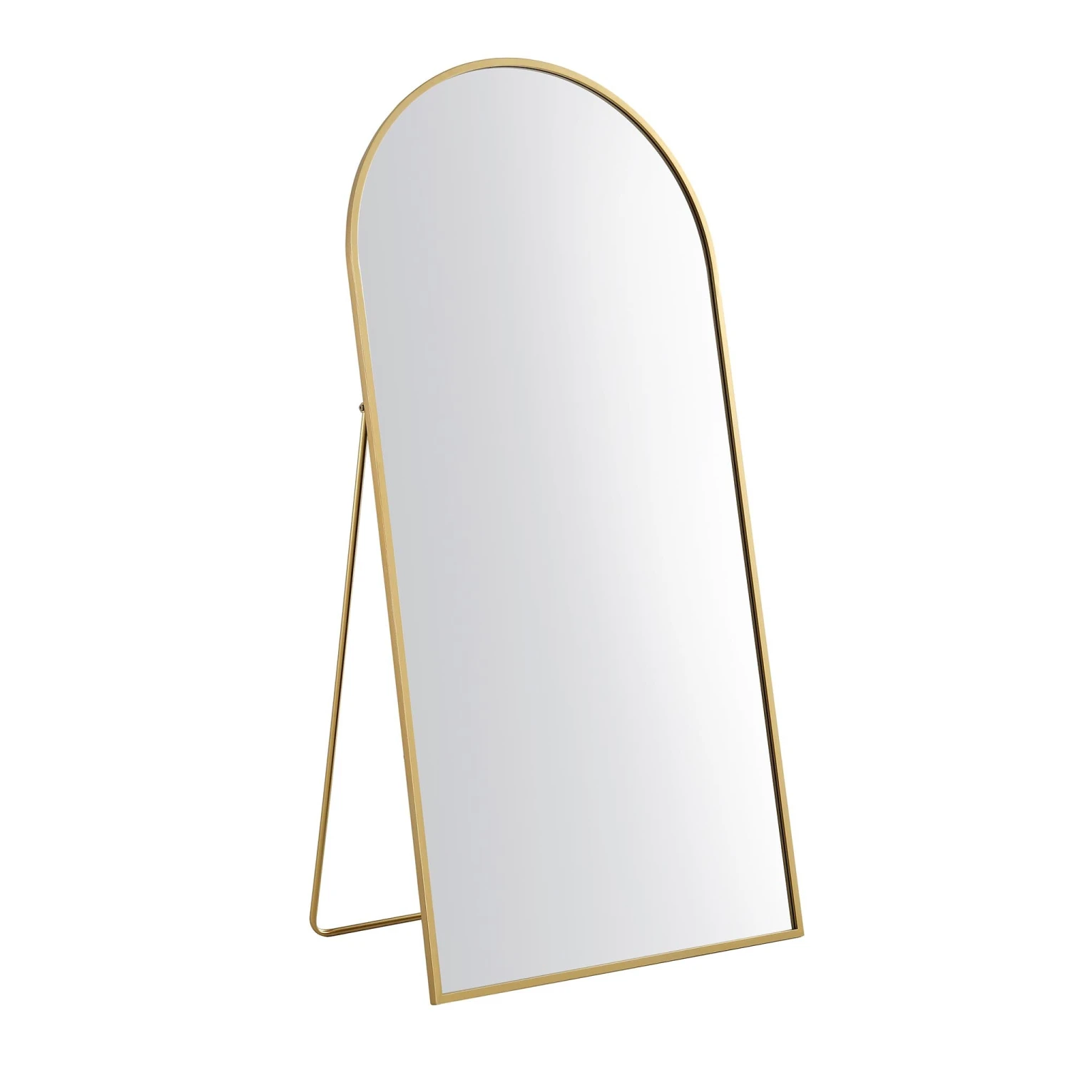 Dina Freestanding Arched Full Length Metal Frame Mirror 160 X 76 Cm, Gold Effect 6 Dina Freestanding Arched Full Length Metal Frame Mirror 160 X 76 Cm, Gold Effect - Image 4