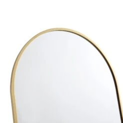 Dina Freestanding Arched Full Length Metal Frame Mirror 160 X 76 Cm, Gold Effect 18 Dina Freestanding Arched Full Length Metal Frame Mirror 160 X 76 Cm, Gold Effect -FINZ Furniture Shop MIRR 049 GOLD detail1
