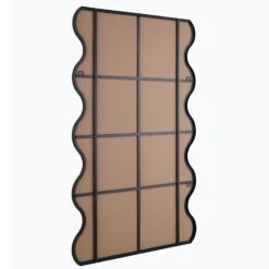 Luisa Wavy Curved Full Length Mirror 180 X 110 Cm, Black 15 Luisa Wavy Curved Full Length Mirror 180 X 110 Cm, Black -FINZ Furniture Shop MIRR 050 BLACK WB3