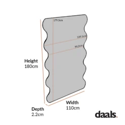 Luisa Wavy Curved Full Length Mirror 180 X 110 Cm, Black 13 Luisa Wavy Curved Full Length Mirror 180 X 110 Cm, Black -FINZ Furniture Shop MIRR 050 1