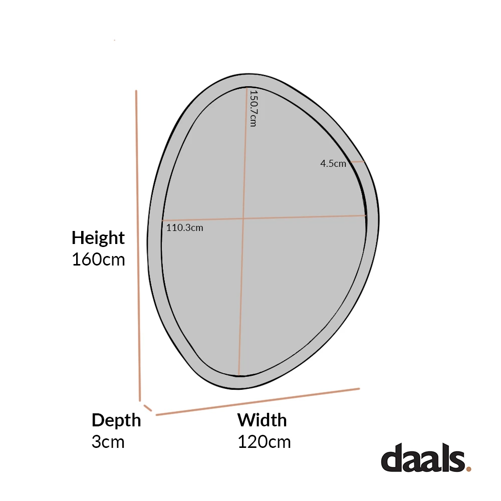 Edo Irregular Pebble Large Wooden Mirror 160 X 120 Cm, Washed White 7 Edo Irregular Pebble Large Wooden Mirror 160 X 120 Cm, Washed White - Image 5