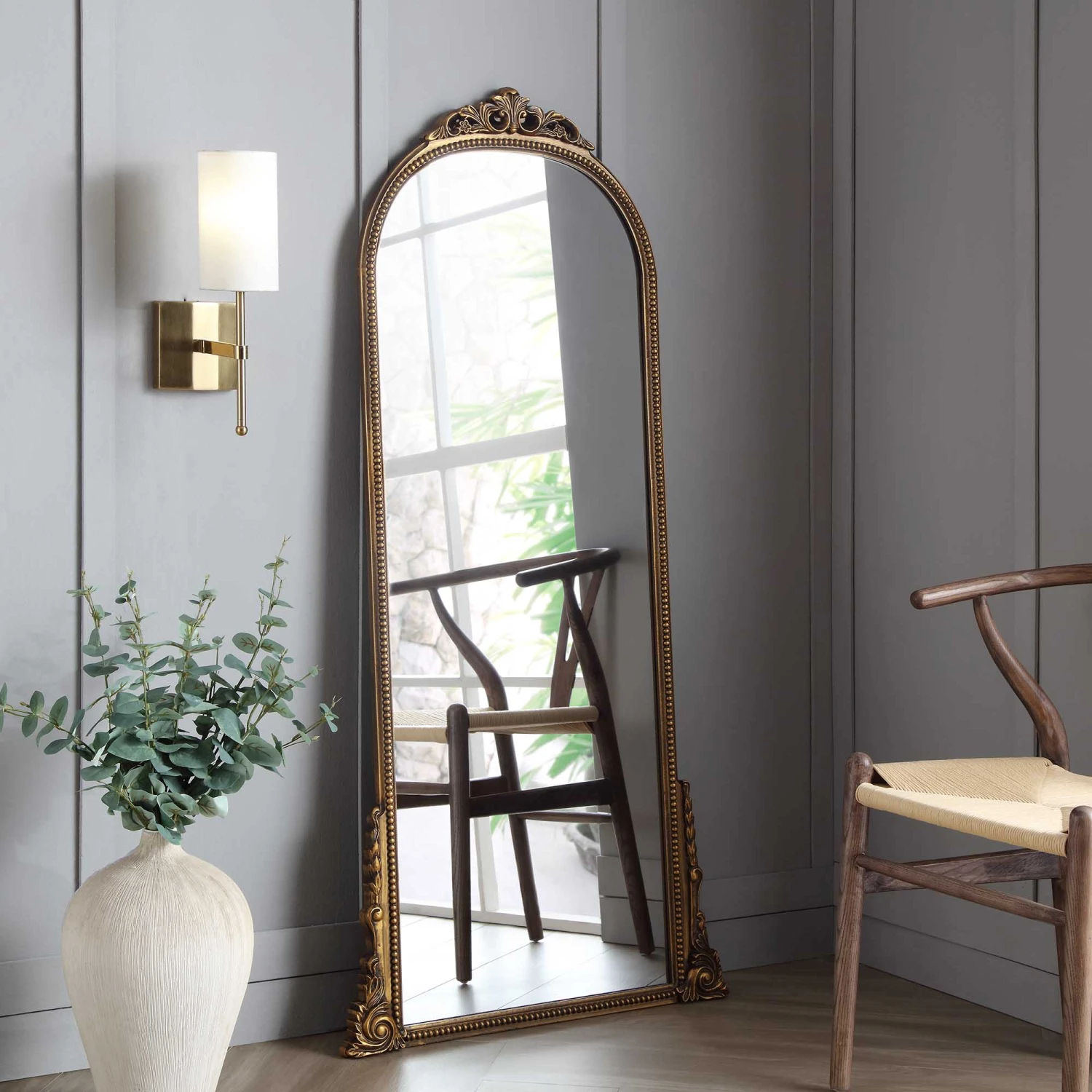 Mirabel Full Length Mirror 150 X 70 Cm, Antique Gold Effect 3 Mirabel Full Length Mirror 150 X 70 Cm, Antique Gold Effect