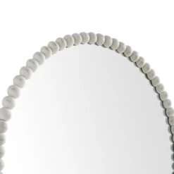 Luna Round Bobbin Wall Mirror 77 X 77 Cm, Washed White 15 Luna Round Bobbin Wall Mirror 77 X 77 Cm, Washed White -FINZ Furniture Shop MIRR 083 WASHWHITE detail1