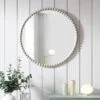 Luna Round Bobbin Wall Mirror 77 X 77 Cm, Washed White