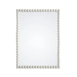 Luna Rectangular Bobbin Wall Mirror 80 X 60 Cm, Washed White 12 Luna Rectangular Bobbin Wall Mirror 80 X 60 Cm, Washed White -FINZ Furniture Shop MIRR 089 WASHWHITE WB1