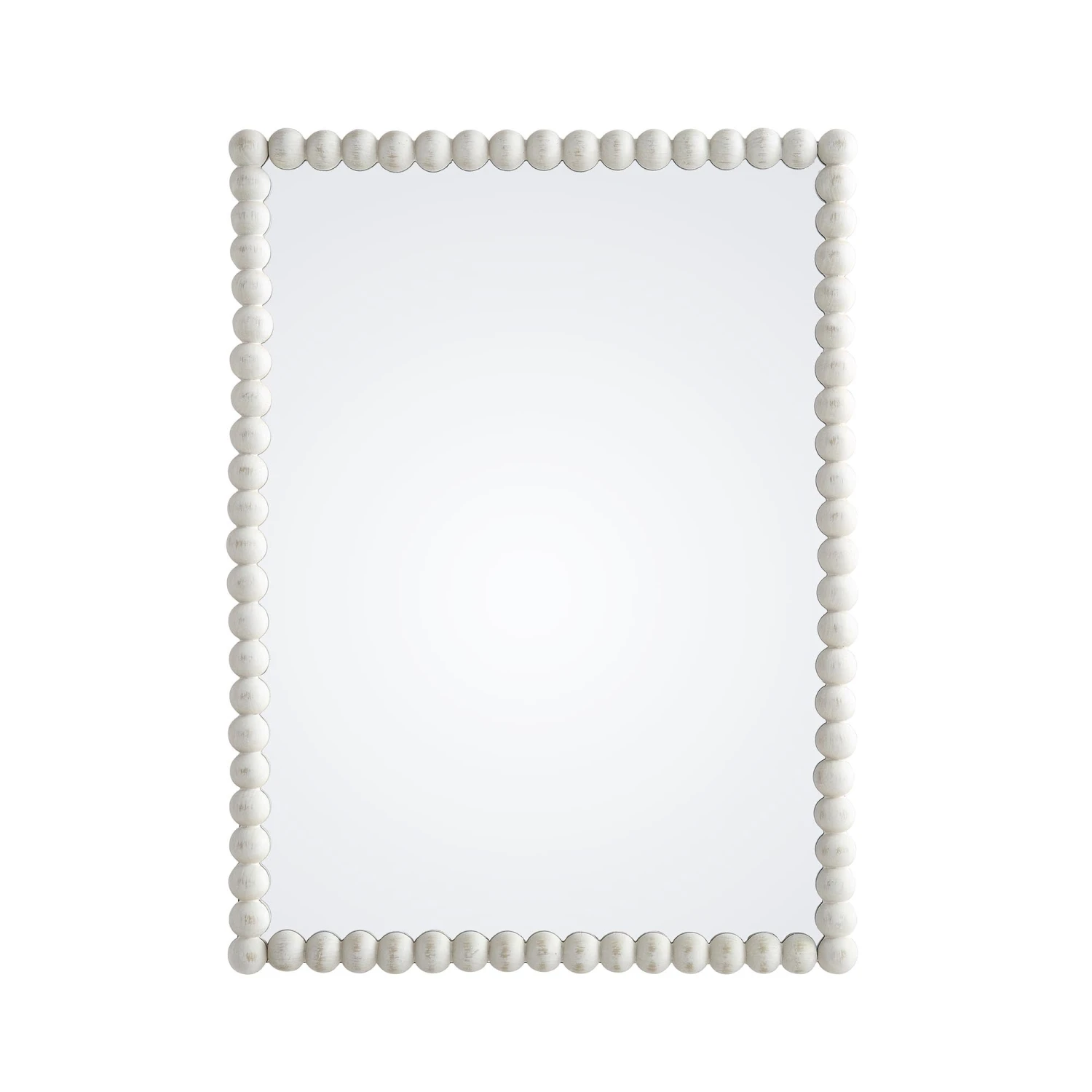 Luna Rectangular Bobbin Wall Mirror 80 X 60 Cm, Washed White 5 Luna Rectangular Bobbin Wall Mirror 80 X 60 Cm, Washed White - Image 3