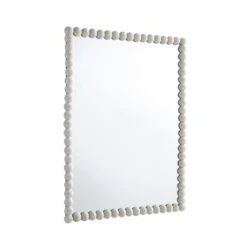 Luna Rectangular Bobbin Wall Mirror 80 X 60 Cm, Washed White 14 Luna Rectangular Bobbin Wall Mirror 80 X 60 Cm, Washed White -FINZ Furniture Shop MIRR 089 WASHWHITE WB2