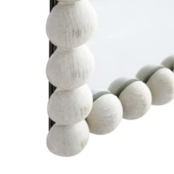 Luna Rectangular Bobbin Wall Mirror 80 X 60 Cm, Washed White 16 Luna Rectangular Bobbin Wall Mirror 80 X 60 Cm, Washed White -FINZ Furniture Shop MIRR 089 WASHWHITE detail2