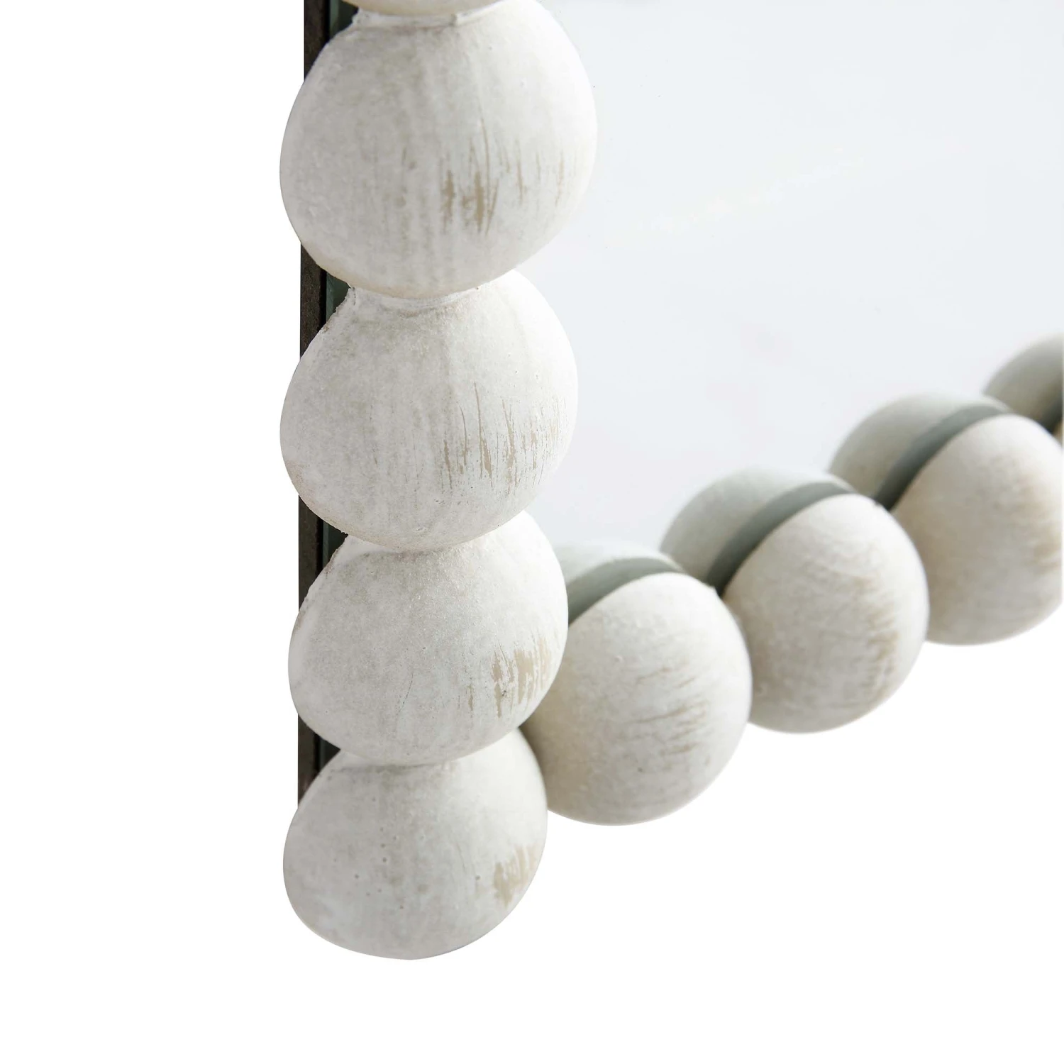 Luna Rectangular Bobbin Wall Mirror 80 X 60 Cm, Washed White 9 Luna Rectangular Bobbin Wall Mirror 80 X 60 Cm, Washed White - Image 7