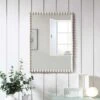 Luna Rectangular Bobbin Wall Mirror 80 X 60 Cm, Washed White 2 Luna Rectangular Bobbin Wall Mirror 80 X 60 Cm, Washed White -FINZ Furniture Shop MIRR 089 WASHWHITE main1