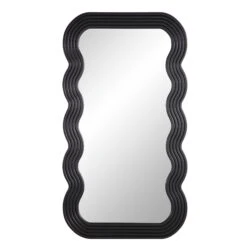 Venus Full Length Wave Mirror 180 X 100 Cm, Black 13 Venus Full Length Wave Mirror 180 X 100 Cm, Black -FINZ Furniture Shop MIRR 162 BLACK WB1