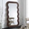Venus Full Length Wave Mirror 180 X 100 Cm, Walnut -FINZ Furniture Shop MIRR 162 WOOD main