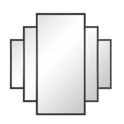 Sonia Black Metal Frame Art Deco Square Wall Mirror 90 X 90 Cm 11 Sonia Black Metal Frame Art Deco Square Wall Mirror 90 X 90 Cm -FINZ Furniture Shop MIRR 176 BLACK WB1