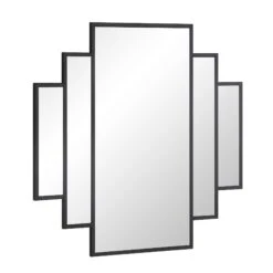 Sonia Black Metal Frame Art Deco Square Wall Mirror 90 X 90 Cm 13 Sonia Black Metal Frame Art Deco Square Wall Mirror 90 X 90 Cm -FINZ Furniture Shop MIRR 176 BLACK WB2