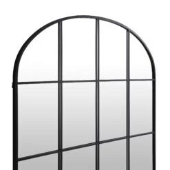 Portobello Arched Full Length Metal Frame Window Mirror 180 X 140 Cm, Black -FINZ Furniture Shop MIRR 280 BLACK detail1