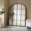 Portobello Arched Full Length Metal Frame Window Mirror 180 X 140 Cm, Black 2 Portobello Arched Full Length Metal Frame Window Mirror 180 X 140 Cm, Black -FINZ Furniture Shop MIRR 280 BLACK main