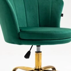Hepburn Scalloped Swivel Chair (Green Velvet) 15 Hepburn Scalloped Swivel Chair (Green Velvet) -FINZ Furniture Shop MO101GREENVEL detail3