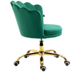 Hepburn Scalloped Swivel Chair (Green Velvet) 14 Hepburn Scalloped Swivel Chair (Green Velvet) -FINZ Furniture Shop MO102GREENVEL 3