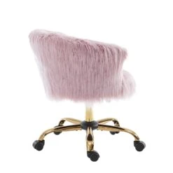 Kylie Plush Shaggy Faux Fur Swivel Chair, Pink 14 Kylie Plush Shaggy Faux Fur Swivel Chair, Pink -FINZ Furniture Shop MO103PINKPLUSH WB3