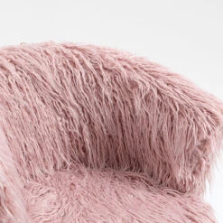Kylie Plush Shaggy Faux Fur Swivel Chair, Pink 16 Kylie Plush Shaggy Faux Fur Swivel Chair, Pink -FINZ Furniture Shop MO103PINKPLUSH detail1