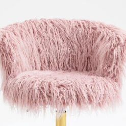 Kylie Plush Shaggy Faux Fur Swivel Chair, Pink 17 Kylie Plush Shaggy Faux Fur Swivel Chair, Pink -FINZ Furniture Shop MO103PINKPLUSH detail2