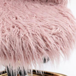 Kylie Plush Shaggy Faux Fur Swivel Chair, Pink 18 Kylie Plush Shaggy Faux Fur Swivel Chair, Pink -FINZ Furniture Shop MO103PINKPLUSH detail3