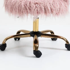 Kylie Plush Shaggy Faux Fur Swivel Chair, Pink 19 Kylie Plush Shaggy Faux Fur Swivel Chair, Pink -FINZ Furniture Shop MO103PINKPLUSH detail4