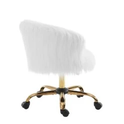Kylie Plush Shaggy Faux Fur Swivel Chair, White 14 Kylie Plush Shaggy Faux Fur Swivel Chair, White -FINZ Furniture Shop MO103WHITEPLUSH WB3