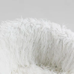 Kylie Plush Shaggy Faux Fur Swivel Chair, White 18 Kylie Plush Shaggy Faux Fur Swivel Chair, White -FINZ Furniture Shop MO103WHITEPLUSH detail2