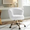 Kylie Plush Shaggy Faux Fur Swivel Chair, White 2 Kylie Plush Shaggy Faux Fur Swivel Chair, White -FINZ Furniture Shop MO103WHITEPLUSH main