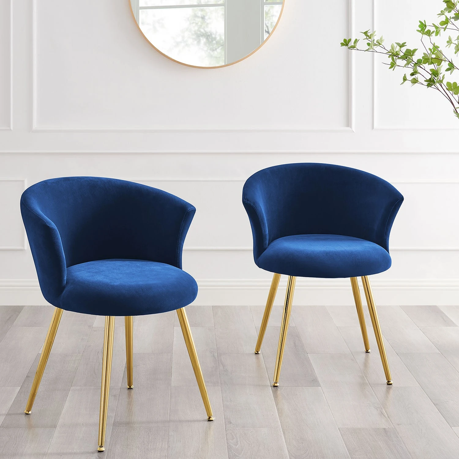 Kylie Set Of 2 Blue Velvet Dining Chairs 3 Kylie Set Of 2 Blue Velvet Dining Chairs