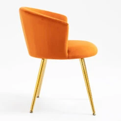 Kylie Set Of 2 Orange Velvet Dining Chairs 17 Kylie Set Of 2 Orange Velvet Dining Chairs -FINZ Furniture Shop MO104ORANGEVEL P 5