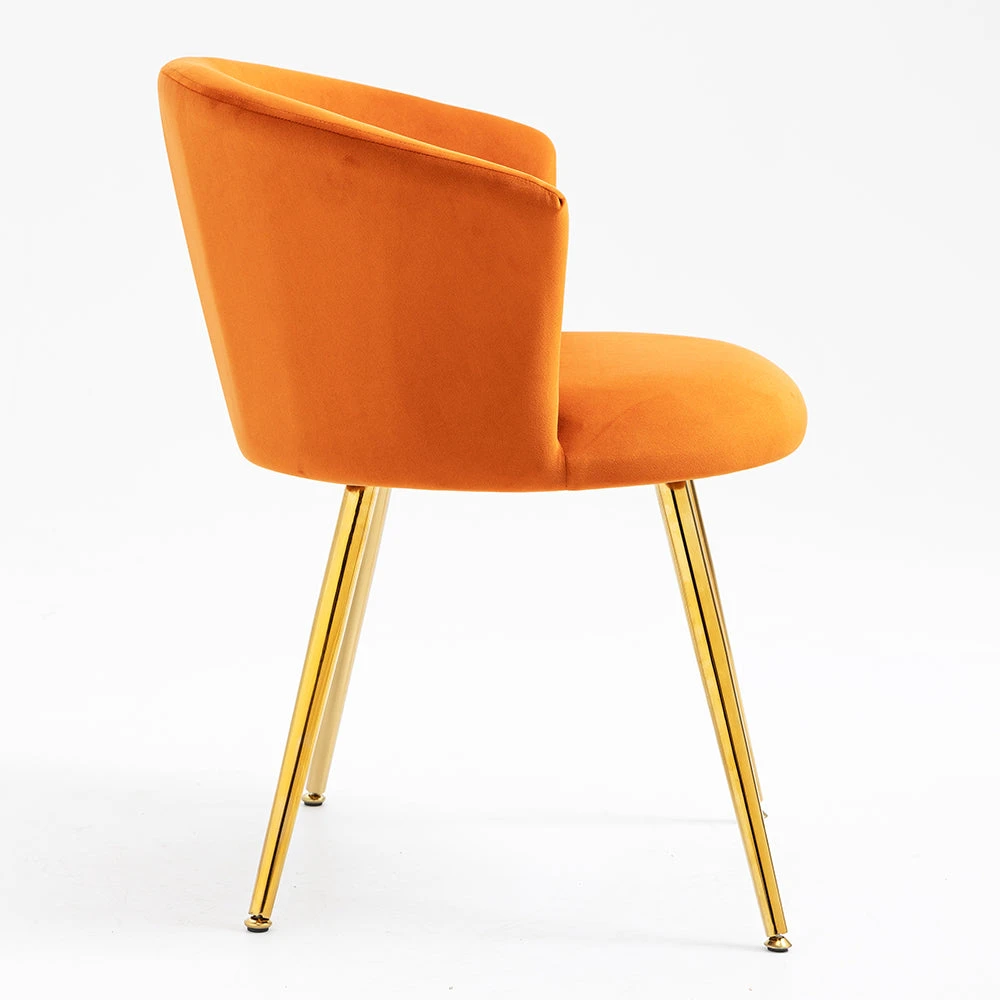Kylie Set Of 2 Orange Velvet Dining Chairs 7 Kylie Set Of 2 Orange Velvet Dining Chairs - Image 5