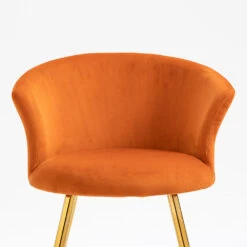 Kylie Set Of 2 Orange Velvet Dining Chairs 20 Kylie Set Of 2 Orange Velvet Dining Chairs -FINZ Furniture Shop MO104ORANGEVEL P detail3