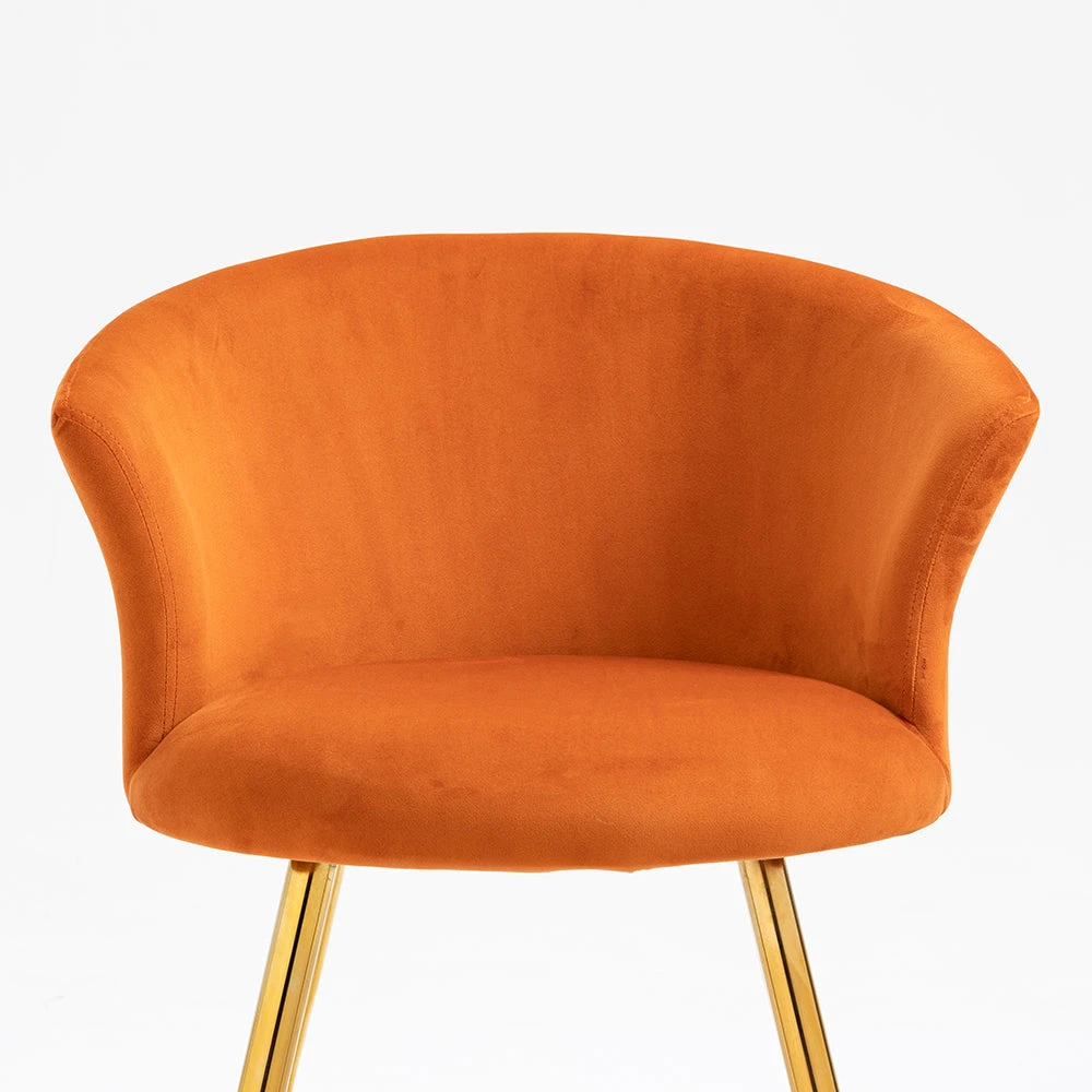 Kylie Set Of 2 Orange Velvet Dining Chairs 10 Kylie Set Of 2 Orange Velvet Dining Chairs - Image 8