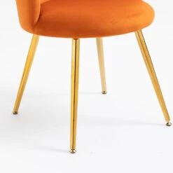 Kylie Set Of 2 Orange Velvet Dining Chairs 21 Kylie Set Of 2 Orange Velvet Dining Chairs -FINZ Furniture Shop MO104ORANGEVEL P detail4