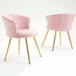 Kylie Set Of 2 Pink Velvet Dining Chairs 15 Kylie Set Of 2 Pink Velvet Dining Chairs -FINZ Furniture Shop MO104PINKVEL P 2